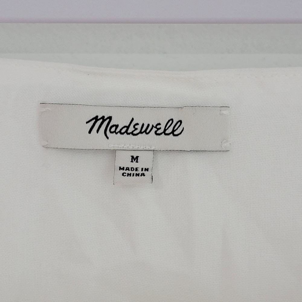 Madewell Pom Pom Butterfly Top Size Medium White 100% Cotton - Picture 6 of 9